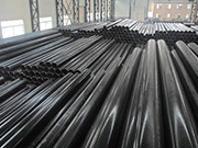 Large diameter socket type plastic coated steel pipe