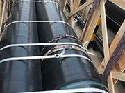 Preparations before connection of plastic-coated steel pipes